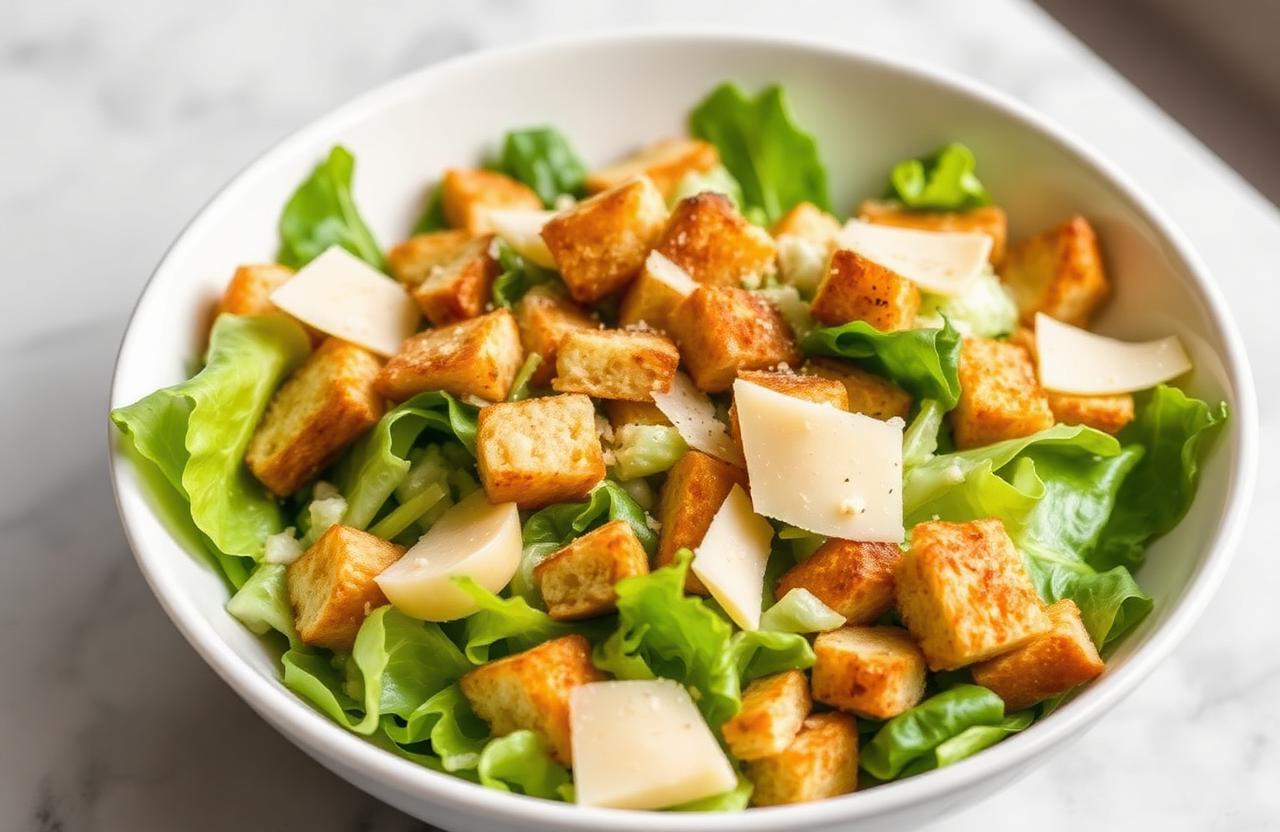 Classic Caesar Salad with Homemade Croutons