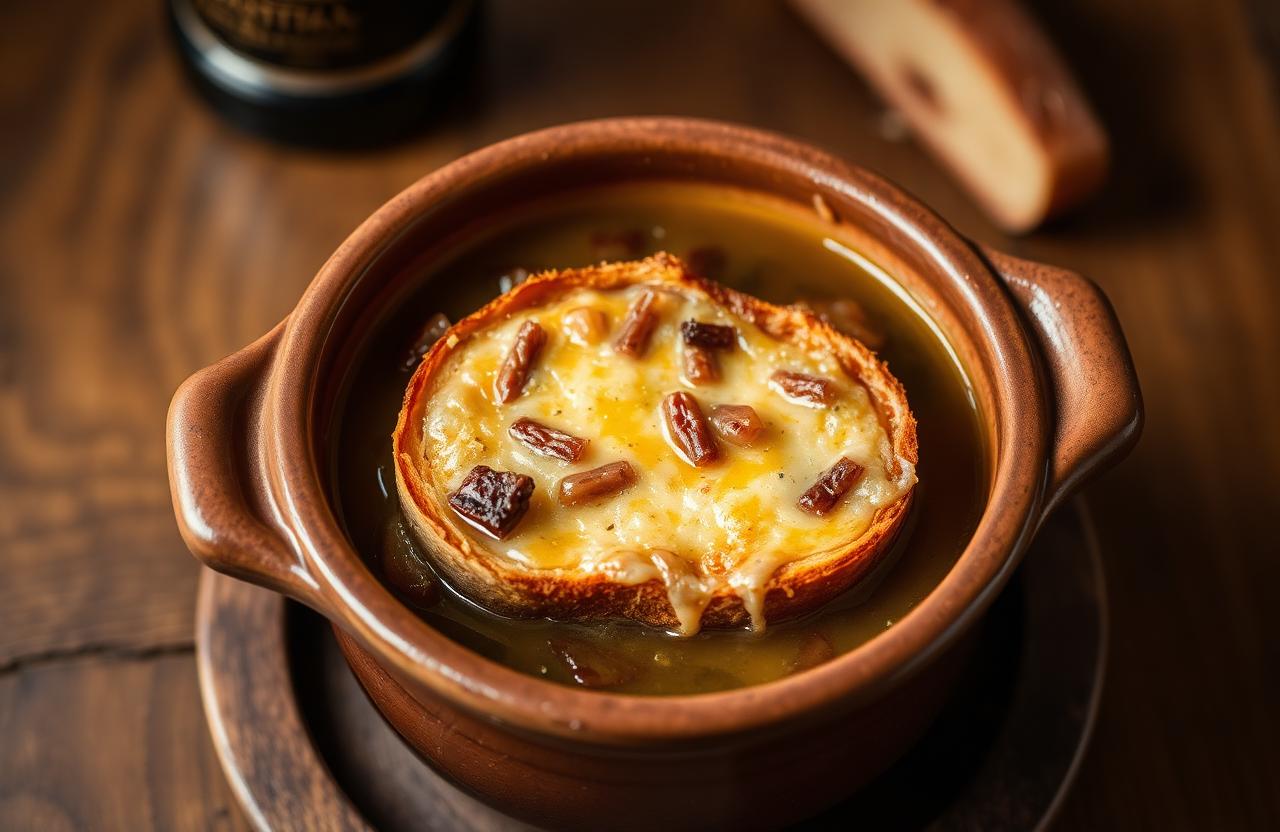 Classic French Onion Soup with Melted Gruyère