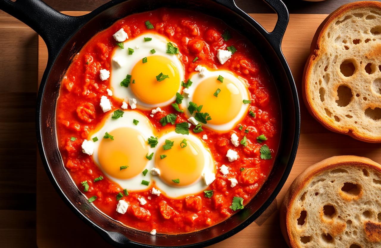 Shakshuka with Feta and Fresh Herbs